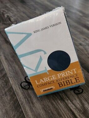 King James Version Large Print Compact Reference Bible - Navy/White/Cream
